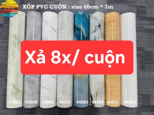 Cuộn Xốp Dán Tường PVC vân đá - Xốp cuộn dán tường pvc giả đá - Xốp cuộn PVC 
