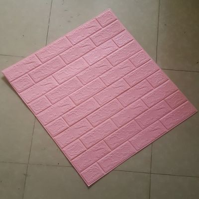 Xốp Dán Tường Gỉa Gạch Hồng Lợt dày 5mm ( 70x77 cm )