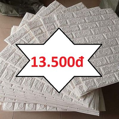 Miếng d&aacute;n tường 3d giả gạch m&agrave;u trắng - Xốp d&aacute;n tường m&agrave;u trắng